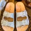 Beach Babe Glitter Sandal Slides - Silver