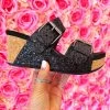 Glitter Glee Wedge Sandal - Black -Southern Fried Chics PhotoJun012023 122817PM
