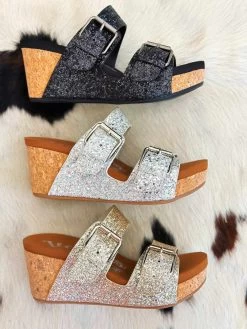 Glitter Glee Wedge Sandal - Black -Southern Fried Chics PhotoJun012023 123101PM 4ae3edb6 e94b 4796 a548 2dead3aff7b4