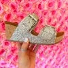 Glitter Glee Wedge Sandal - Champagne