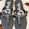 Fifi's Twisted Rhinestone Flip Flop Sandals - Black -Southern Fried Chics PhotoJun012023 124249PM
