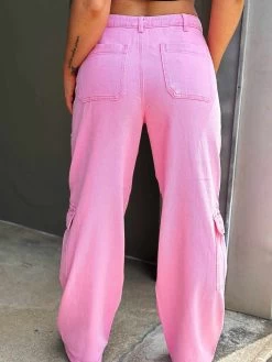 Stand By Me Cargo Pants - Pink -Southern Fried Chics PhotoJun012023 23553PM