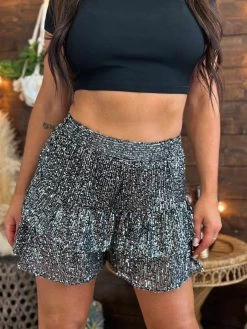 Ruffles And Rust Shorts - Black