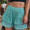 Ruffles And Rust Shorts - Turquoise 2 Ruffles And Rust Shorts - Turquoise -Southern Fried Chics PhotoJun012023 30357PM