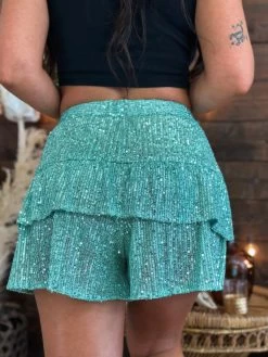 Ruffles And Rust Shorts - Turquoise -Southern Fried Chics PhotoJun012023 30410PM