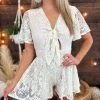 PREORDER Last Dance Lace Romper - Ivory -Southern Fried Chics PhotoJun062023 21719PM