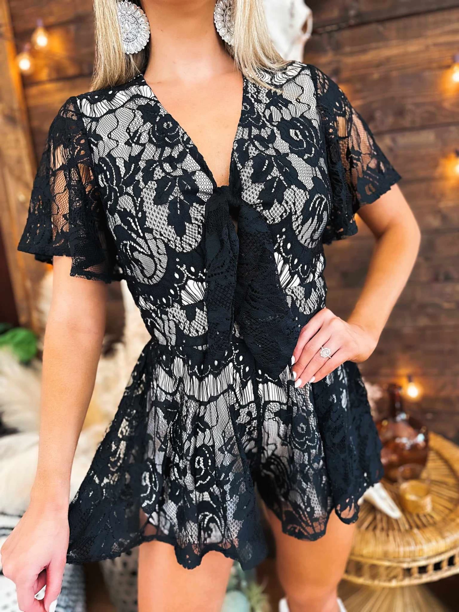 PREORDER Last Dance Lace Romper - Black 3 PREORDER Last Dance Lace Romper - Black