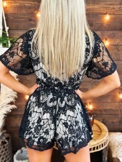 PREORDER Last Dance Lace Romper - Black 11 PREORDER Last Dance Lace Romper - Black -Southern Fried Chics PhotoJun062023 23507PM