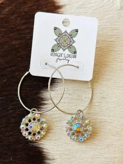 Hoop N Holler Silver Rhinestone Earrings