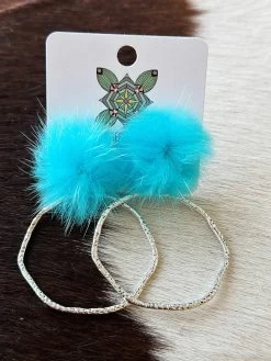 Hoop N Holler Silver Earrings - Blue