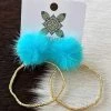 Hoop N Holler Gold Earrings - Blue -Southern Fried Chics PhotoJun072023 114811AM 1