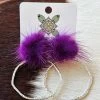 Hoop N Holler Silver Earrings - Plum -Southern Fried Chics PhotoJun072023 114820AM