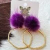 Hoop N Holler Gold Earrings - Plum