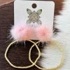 Hoop N Holler Gold Earrings - Light Pink