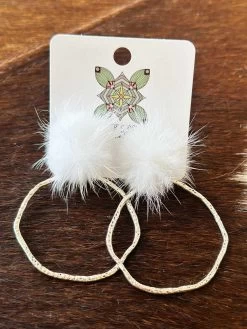 Hoop N Holler Silver Earrings - White