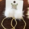 Hoop N Holler Gold Earrings - White -Southern Fried Chics PhotoJun072023 114937AM