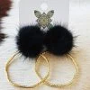 Hoop N Holler Gold Earrings - Black -Southern Fried Chics PhotoJun072023 114950AM