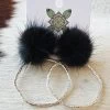 Hoop N Holler Silver Earrings - Black -Southern Fried Chics PhotoJun072023 115003AM