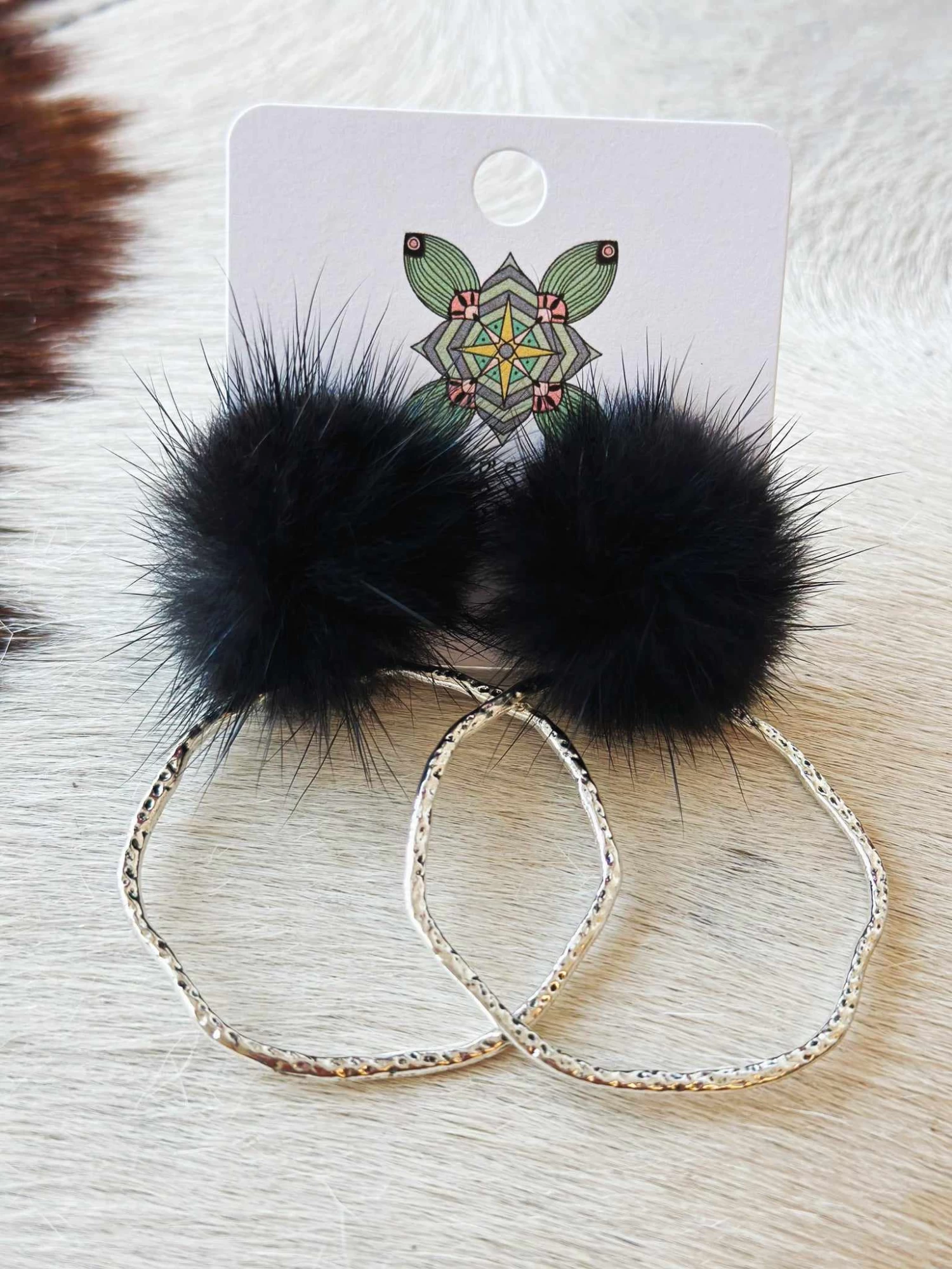 Hoop N Holler Silver Earrings - Black 3 Hoop N Holler Silver Earrings - Black