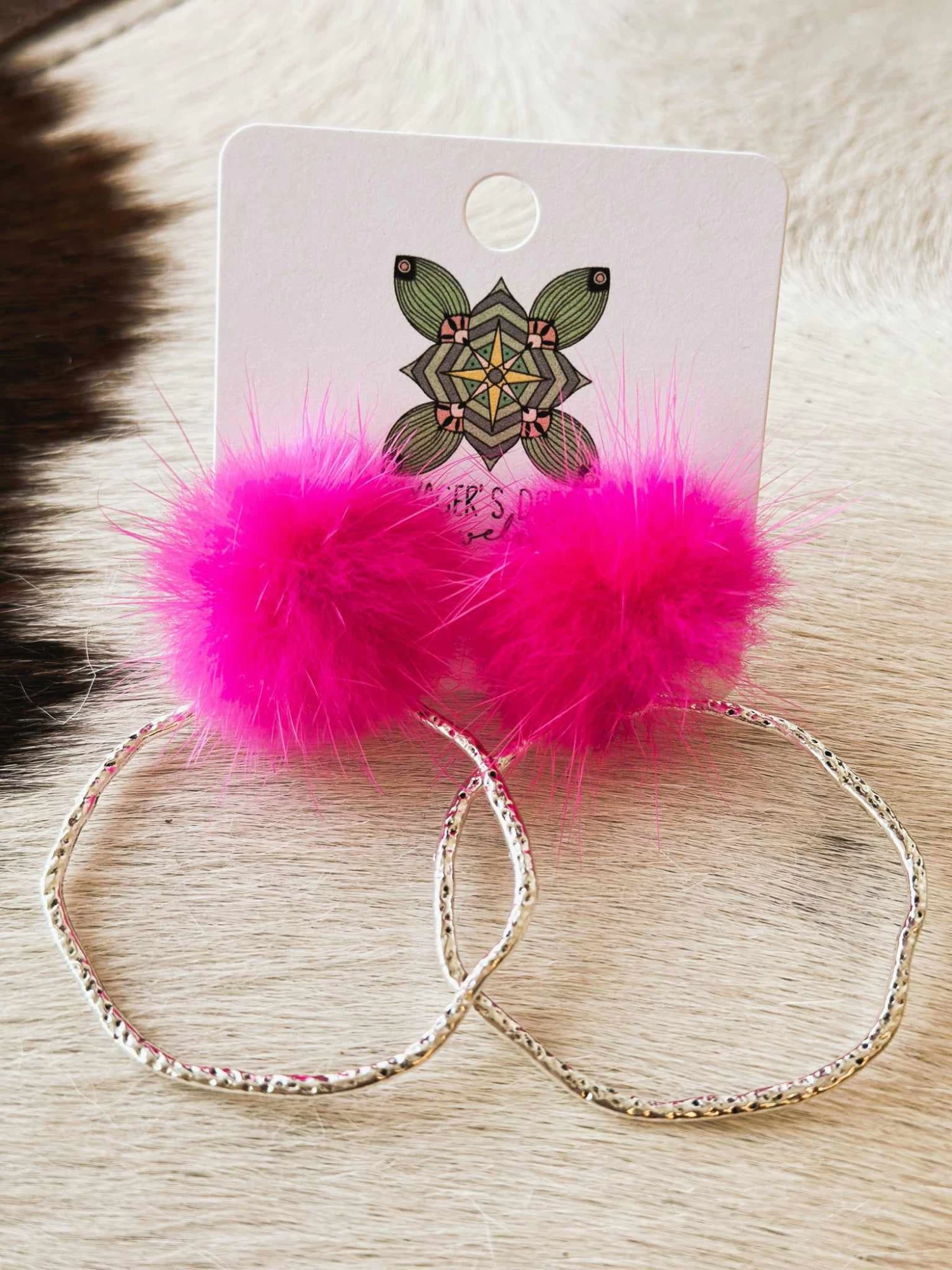 Hoop N Holler Silver Earrings - Hot Pink 3 Hoop N Holler Silver Earrings - Hot Pink