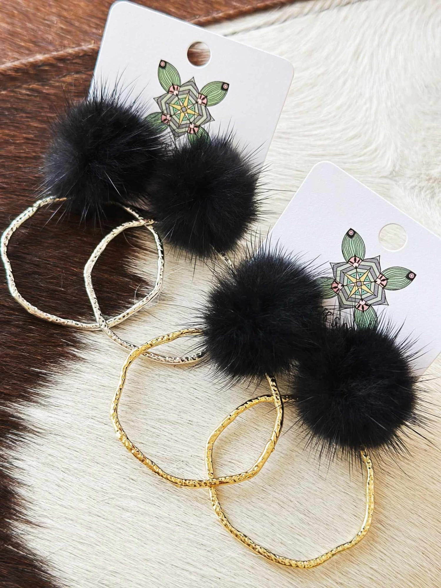 Hoop N Holler Silver Earrings - Black 4 Hoop N Holler Silver Earrings - Black - Image 2