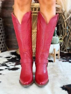 Heavens To Betsy Boot By Dan Post - Red -Southern Fried Chics PhotoJun072023 25000PM