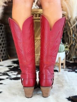 Heavens To Betsy Boot By Dan Post - Red -Southern Fried Chics PhotoJun072023 25013PM