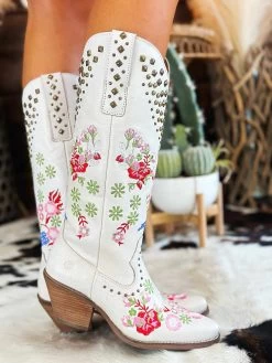 Poppy Studded Boot By Dan Post - White