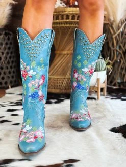 Poppy Studded Boot By Dan Post - Blue -Southern Fried Chics PhotoJun072023 31250PM