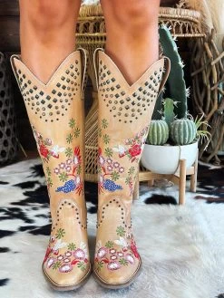 Poppy Studded Boot By Dan Post - Tan