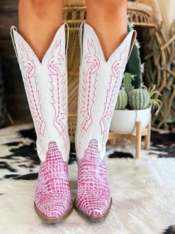 High Lonesome Boot By Dan Post - Fuchsia -Southern Fried Chics PhotoJun072023 32937PM