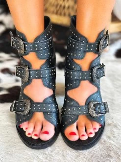 Ziggy Buckle Bootie By Dan Post - Black