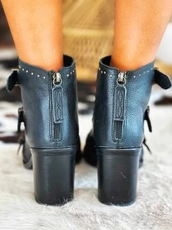 Ziggy Buckle Bootie By Dan Post - Black -Southern Fried Chics PhotoJun072023 33653PM