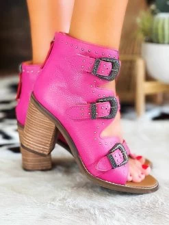 Ziggy Buckle Bootie By Dan Post - Fuchsia