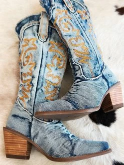 Texas Tornado Denim Boot By Dan Post