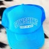 Sunshine State Of Mind Trucker Hat - Neon Blue 2 Sunshine State Of Mind Trucker Hat - Neon Blue -Southern Fried Chics PhotoJun152023 102114AM