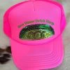 Save Water Drink Margs Sequin Lime Trucker Hat - Pink