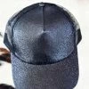 Glitter Vibes Ponytail Hat - Black 1 Glitter Vibes Ponytail Hat - Black -Southern Fried Chics PhotoJun152023 103220AM