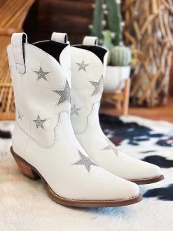 Star Struck Bootie By Dan Post - White