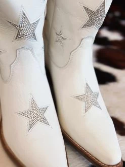 Star Struck Bootie By Dan Post - White -Southern Fried Chics PhotoJun162023 34007PM