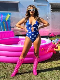 Little Miss Americana Swim One Piece -Southern Fried Chics PhotoMar162023 111524AM