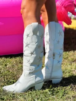 The Lainey Star Boots - White