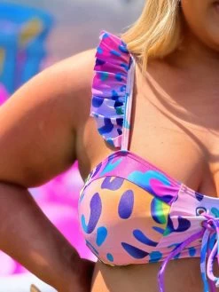 Lisa Leopard Swim Ruffle Top -Southern Fried Chics PhotoMar162023 12557PM