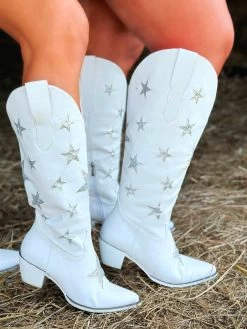 The Lainey Star Boots - White -Southern Fried Chics PhotoMar162023 31747PM