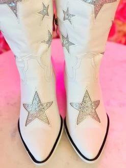 The Lainey Star Wide Boots - White -Southern Fried Chics PhotoMar212023 104119AM 1