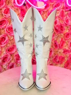 The Lainey Star Wide Boots - White -Southern Fried Chics PhotoMar212023 104129AM