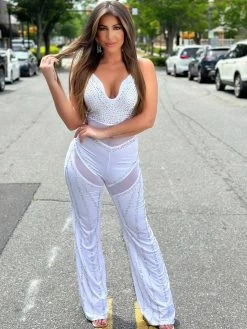I See You Lookin Jumpsuit - White -Southern Fried Chics PhotoMay052023 11140PM