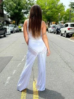 I See You Lookin Jumpsuit - White -Southern Fried Chics PhotoMay052023 11258PM