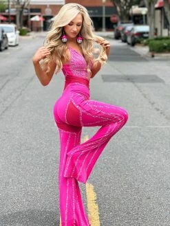 I See You Lookin Jumpsuit - Pink -Southern Fried Chics PhotoMay052023 125351PM