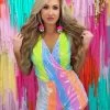 Neon Rainbow Sequin Romper